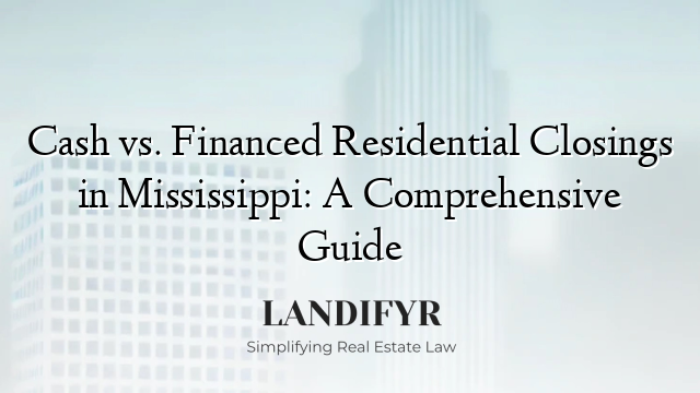 Cash vs. Financed Residential Closings in Mississippi: A Comprehensive Guide