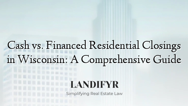 Cash vs. Financed Residential Closings in Wisconsin: A Comprehensive Guide