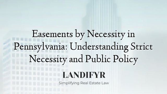 Easements by Necessity in Pennsylvania: Understanding Strict Necessity and Public Policy
