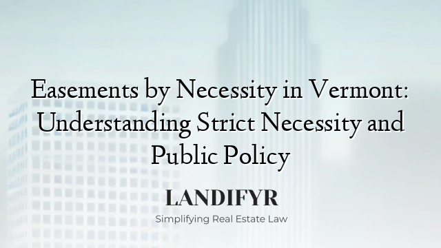 Easements by Necessity in Vermont: Understanding Strict Necessity and Public Policy