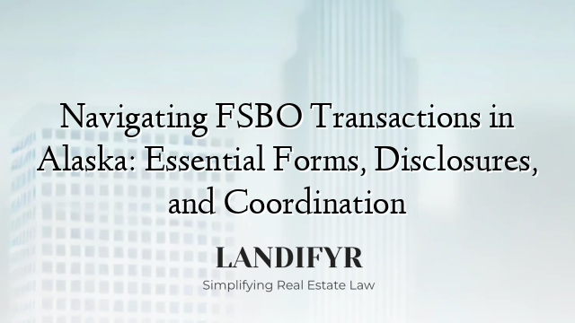Navigating FSBO Transactions in Alaska: Essential Forms, Disclosures, and Coordination