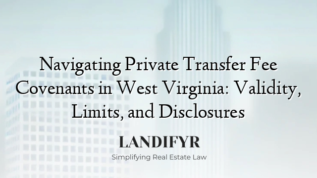 Navigating Private Transfer Fee Covenants in West Virginia: Validity, Limits, and Disclosures