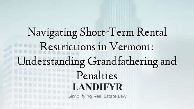 Navigating Short-Term Rental Restrictions in Vermont: Understanding Grandfathering and Penalties