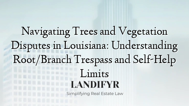 Navigating Trees and Vegetation Disputes in Louisiana: Understanding Root/Branch Trespass and Self-Help Limits
