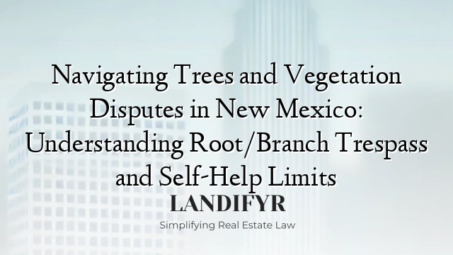 Navigating Trees and Vegetation Disputes in New Mexico: Understanding Root/Branch Trespass and Self-Help Limits