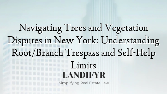 Navigating Trees and Vegetation Disputes in New York: Understanding Root/Branch Trespass and Self-Help Limits