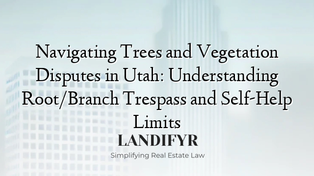 Navigating Trees and Vegetation Disputes in Utah: Understanding Root/Branch Trespass and Self-Help Limits