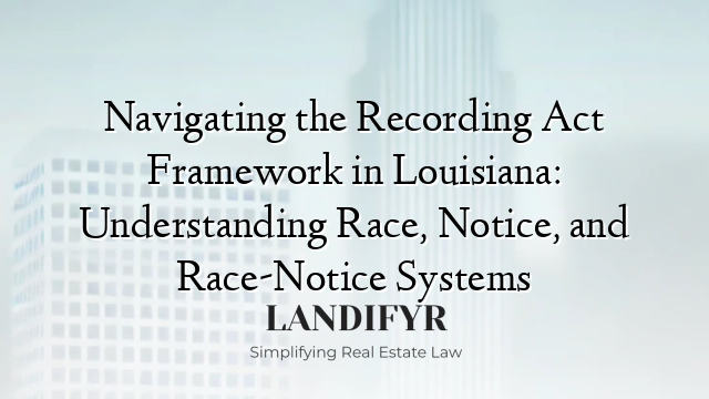 Navigating the Recording Act Framework in Louisiana: Understanding Race, Notice, and Race-Notice Systems