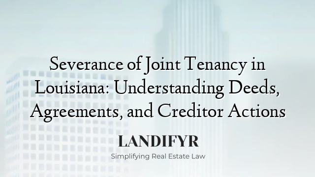 Severance of Joint Tenancy in Louisiana: Understanding Deeds, Agreements, and Creditor Actions
