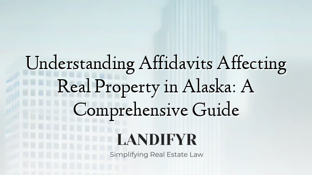 Understanding Affidavits Affecting Real Property in Alaska: A Comprehensive Guide