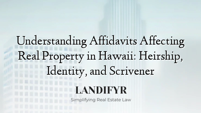 Understanding Affidavits Affecting Real Property in Hawaii: Heirship, Identity, and Scrivener