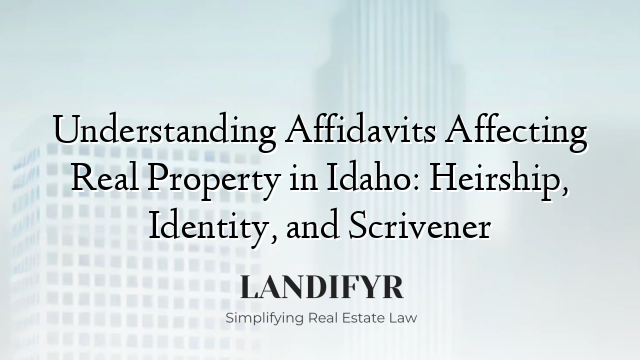 Understanding Affidavits Affecting Real Property in Idaho: Heirship, Identity, and Scrivener