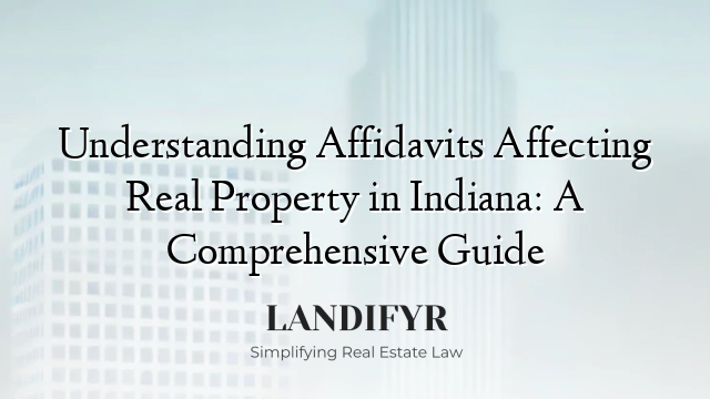 Understanding Affidavits Affecting Real Property in Indiana: A Comprehensive Guide