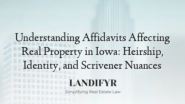 Understanding Affidavits Affecting Real Property in Iowa: Heirship, Identity, and Scrivener Nuances
