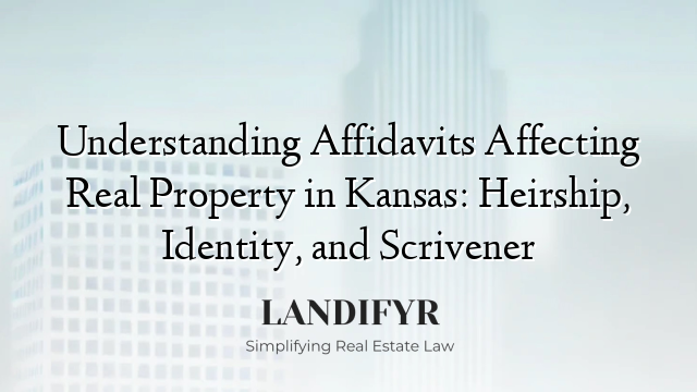 Understanding Affidavits Affecting Real Property in Kansas: Heirship, Identity, and Scrivener