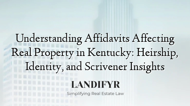 Understanding Affidavits Affecting Real Property in Kentucky: Heirship, Identity, and Scrivener Insights