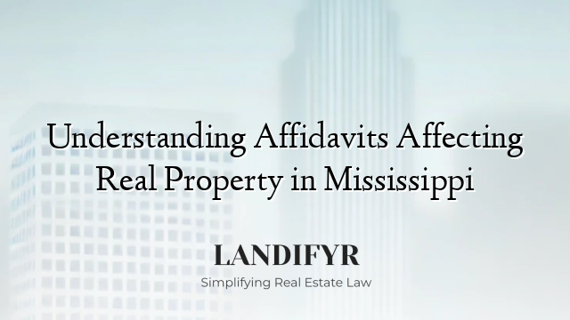 Understanding Affidavits Affecting Real Property in Mississippi