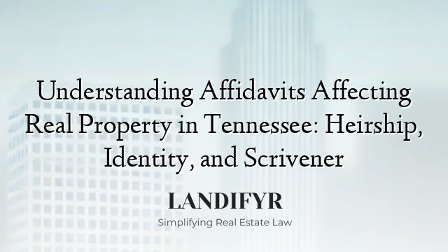 Understanding Affidavits Affecting Real Property in Tennessee: Heirship, Identity, and Scrivener
