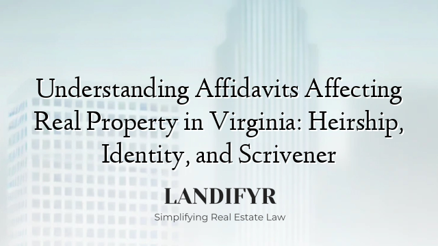 Understanding Affidavits Affecting Real Property in Virginia: Heirship, Identity, and Scrivener