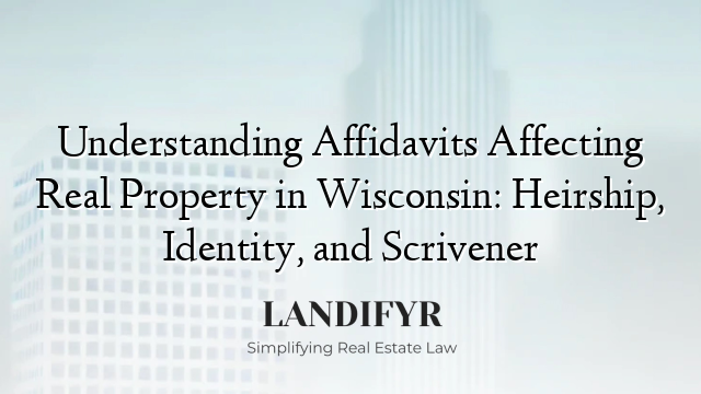 Understanding Affidavits Affecting Real Property in Wisconsin: Heirship, Identity, and Scrivener