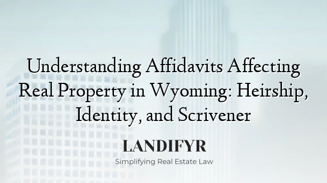 Understanding Affidavits Affecting Real Property in Wyoming: Heirship, Identity, and Scrivener
