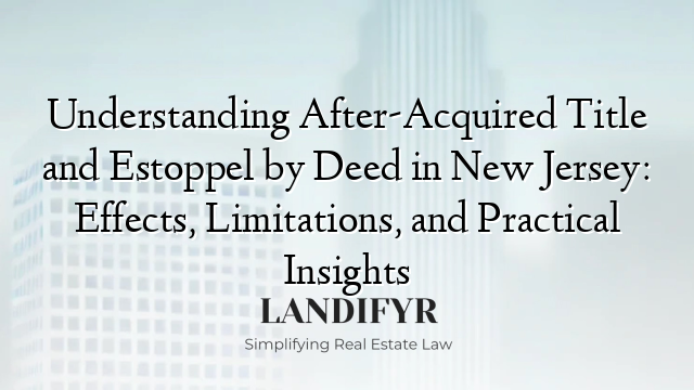 Understanding After-Acquired Title and Estoppel by Deed in New Jersey: Effects, Limitations, and Practical Insights