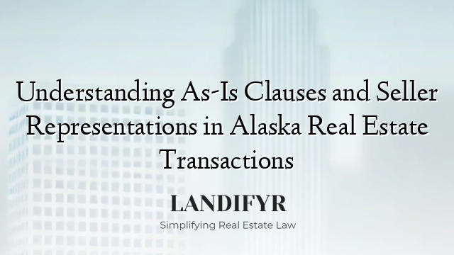 Understanding As-Is Clauses and Seller Representations in Alaska Real Estate Transactions