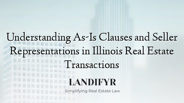 Understanding As-Is Clauses and Seller Representations in Illinois Real Estate Transactions