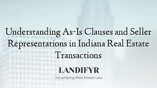 Understanding As-Is Clauses and Seller Representations in Indiana Real Estate Transactions
