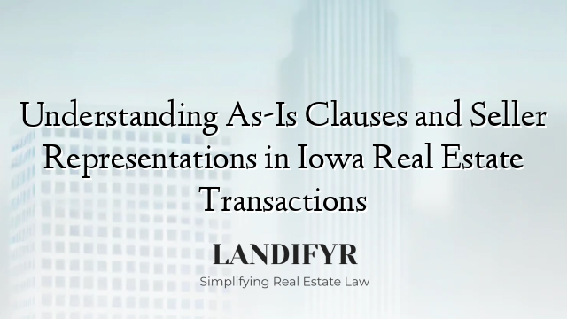 Understanding As-Is Clauses and Seller Representations in Iowa Real Estate Transactions