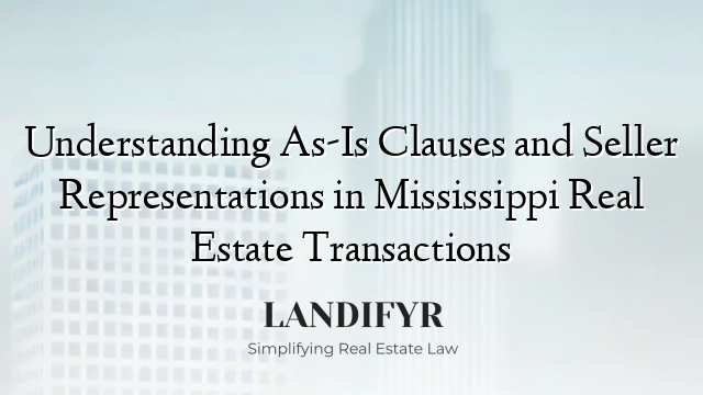 Understanding As-Is Clauses and Seller Representations in Mississippi Real Estate Transactions