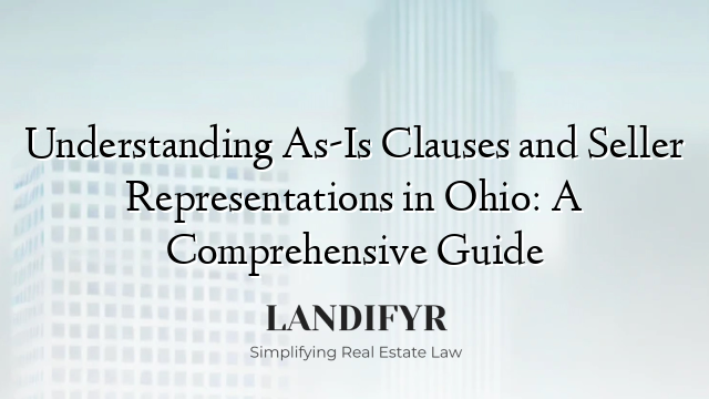 Understanding As-Is Clauses and Seller Representations in Ohio: A Comprehensive Guide