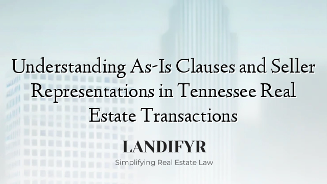 Understanding As-Is Clauses and Seller Representations in Tennessee Real Estate Transactions