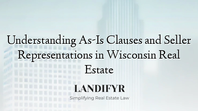 Understanding As-Is Clauses and Seller Representations in Wisconsin Real Estate