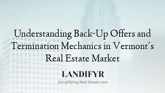 Understanding Back-Up Offers and Termination Mechanics in Vermont's Real Estate Market