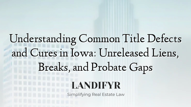 Understanding Common Title Defects and Cures in Iowa: Unreleased Liens, Breaks, and Probate Gaps