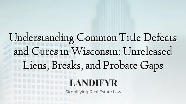 Understanding Common Title Defects and Cures in Wisconsin: Unreleased Liens, Breaks, and Probate Gaps