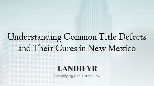 Understanding Common Title Defects and Their Cures in New Mexico