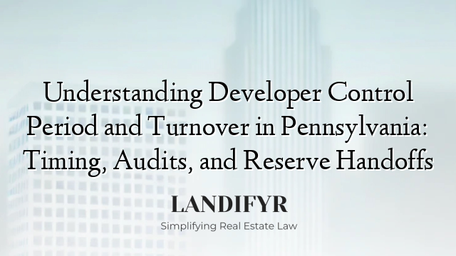 Understanding Developer Control Period and Turnover in Pennsylvania: Timing, Audits, and Reserve Handoffs
