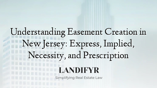 Understanding Easement Creation in New Jersey: Express, Implied, Necessity, and Prescription