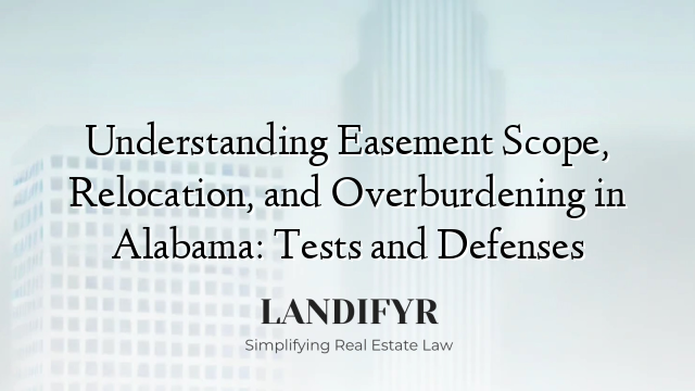 Understanding Easement Scope, Relocation, and Overburdening in Alabama: Tests and Defenses