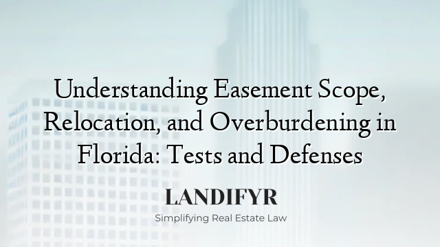 Understanding Easement Scope, Relocation, and Overburdening in Florida: Tests and Defenses