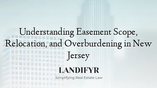 Understanding Easement Scope, Relocation, and Overburdening in New Jersey
