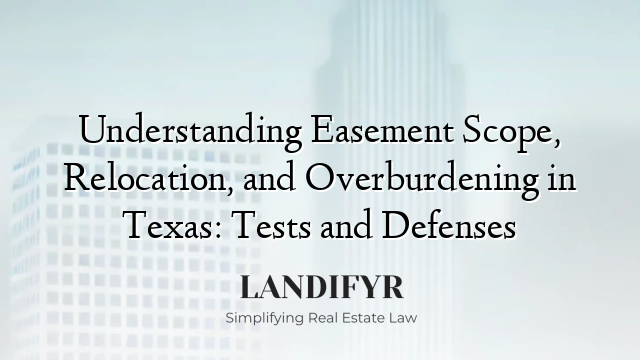 Understanding Easement Scope, Relocation, and Overburdening in Texas: Tests and Defenses