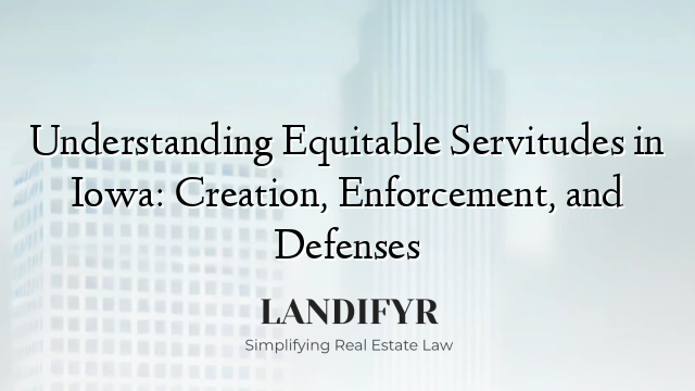 Understanding Equitable Servitudes in Iowa: Creation, Enforcement, and Defenses
