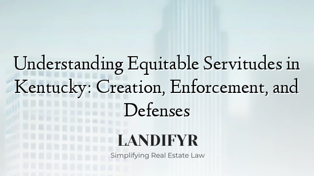 Understanding Equitable Servitudes in Kentucky: Creation, Enforcement, and Defenses