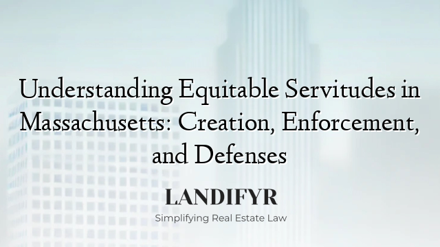 Understanding Equitable Servitudes in Massachusetts: Creation, Enforcement, and Defenses