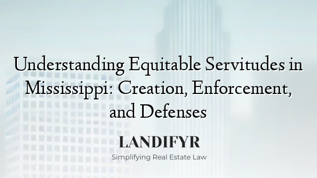Understanding Equitable Servitudes in Mississippi: Creation, Enforcement, and Defenses