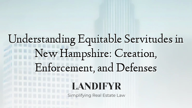 Understanding Equitable Servitudes in New Hampshire: Creation, Enforcement, and Defenses