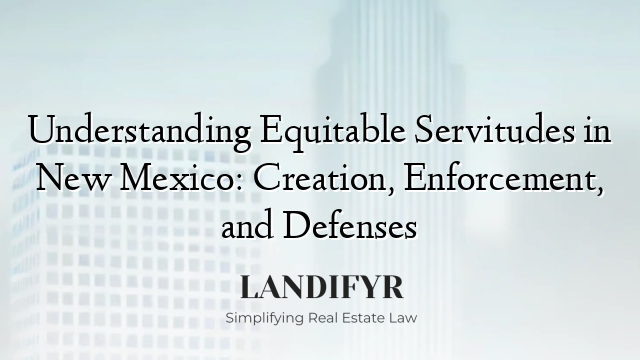 Understanding Equitable Servitudes in New Mexico: Creation, Enforcement, and Defenses
